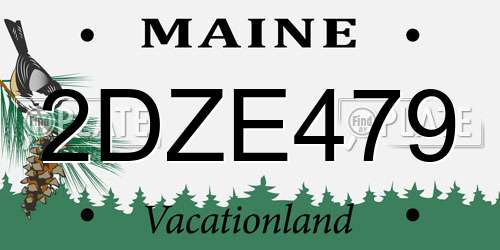 2DZE479 Maine License Plate