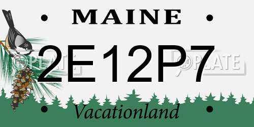 2E12P7 Maine License Plate