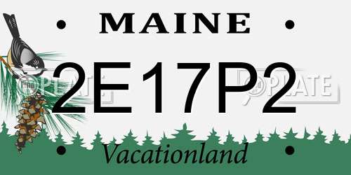 2E17P2 Maine License Plate