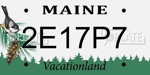 2E17P7 Maine License Plate