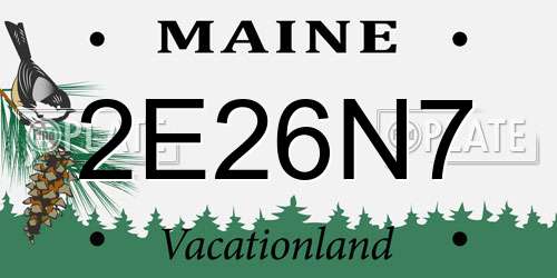 2E26N7 Maine License Plate