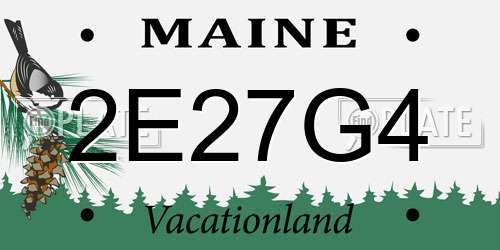 2E27G4 Maine License Plate