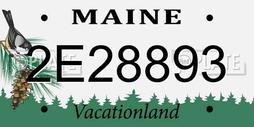 2E28893 Maine License Plate