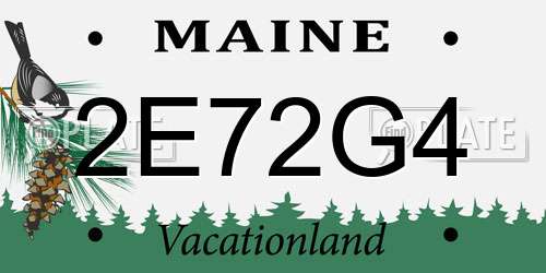 2E72G4 Maine License Plate