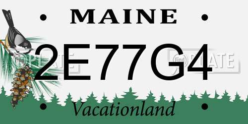 2E77G4 Maine License Plate