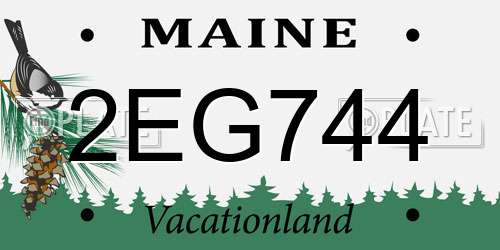 2EG744 Maine License Plate
