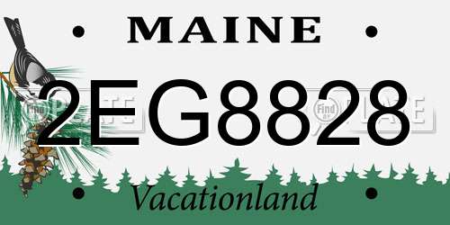 2EG8828 Maine License Plate