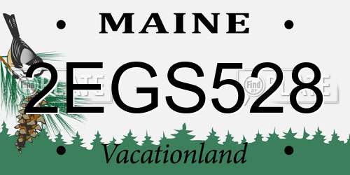 2EGS528 Maine License Plate