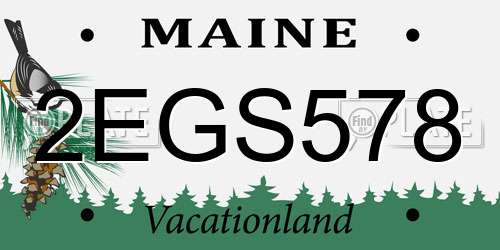 2EGS578 Maine License Plate