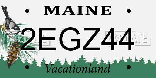 2EGZ44 Maine License Plate