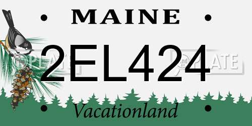 2EL424 Maine License Plate