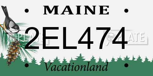 2EL474 Maine License Plate