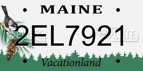2EL7921 Maine License Plate