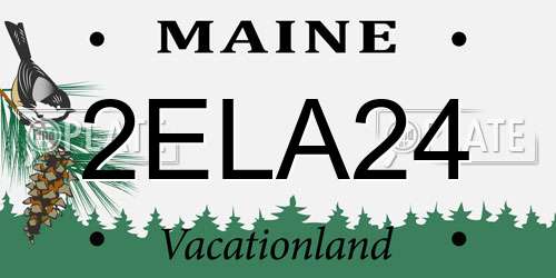 2ELA24 Maine License Plate
