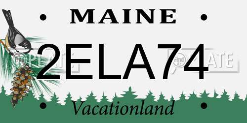 2ELA74 Maine License Plate
