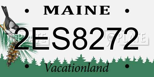 2ES8272 Maine License Plate