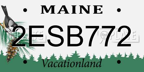 2ESB772 Maine License Plate