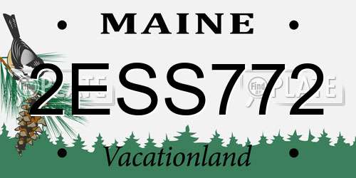 2ESS772 Maine License Plate