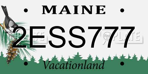 2ESS777 Maine License Plate