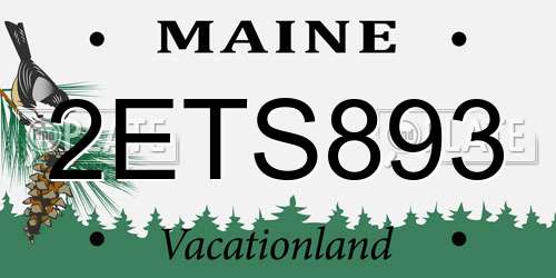 2ETS893 Maine License Plate