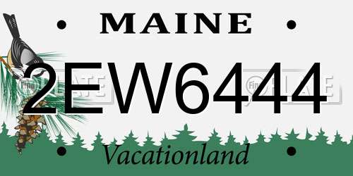 2EW6444 Maine License Plate