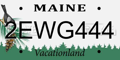 2EWG444 Maine License Plate