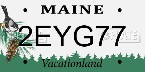 2EYG77 Maine License Plate