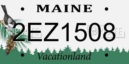 2EZ1508 Maine License Plate