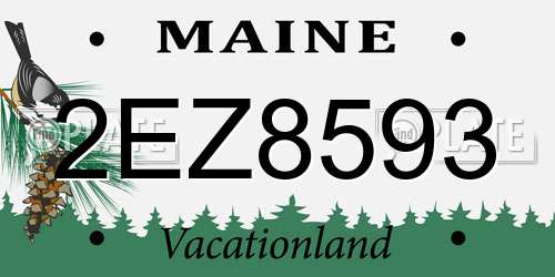 2EZ8593 Maine License Plate