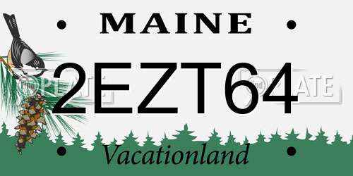 2EZT64 Maine License Plate