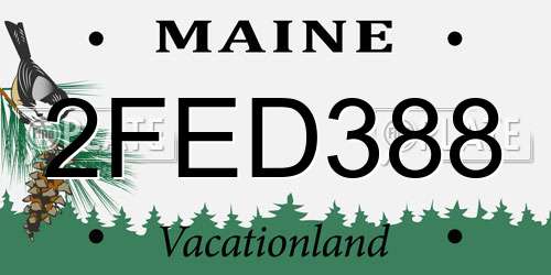 2FED388 Maine License Plate