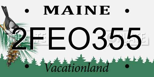 2FEO355 Maine License Plate