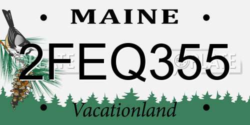 2FEQ355 Maine License Plate