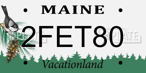 2FET80 Maine License Plate