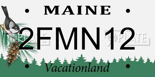 2FMN12 Maine License Plate
