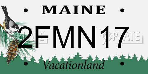2FMN17 Maine License Plate