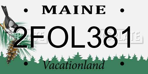 2FOL381 Maine License Plate