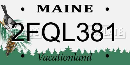 2FQL381 Maine License Plate