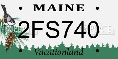 2FS740 Maine License Plate