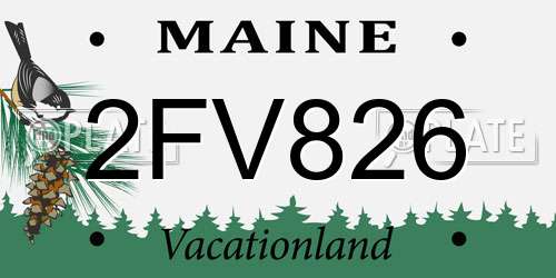 2FV826 Maine License Plate