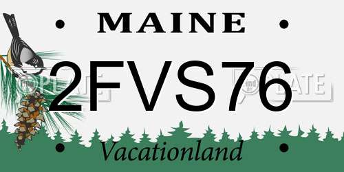 2FVS76 Maine License Plate