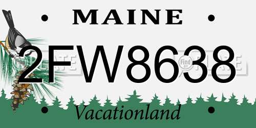 2FW8638 Maine License Plate