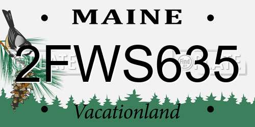 2FWS635 Maine License Plate
