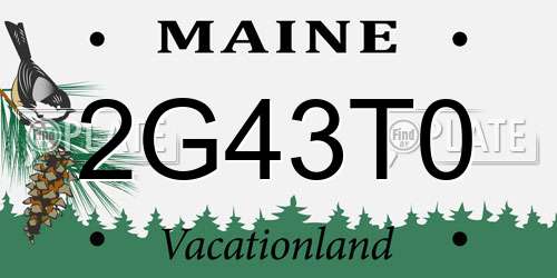 2G43T0 Maine License Plate
