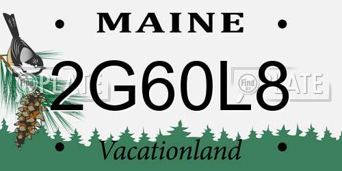 2G60L8 Maine License Plate