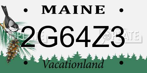 2G64Z3 Maine License Plate