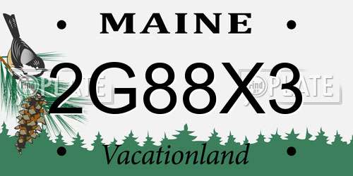2G88X3 Maine License Plate