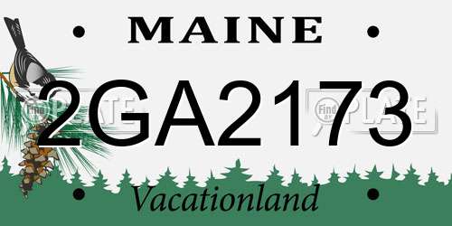 2GA2173 Maine License Plate
