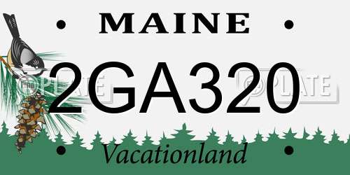 2GA320 Maine License Plate