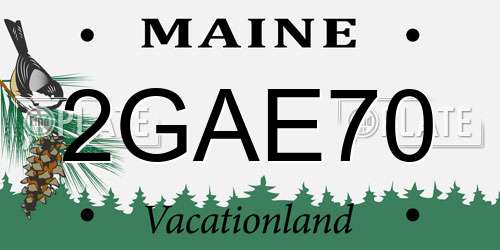 2GAE70 Maine License Plate
